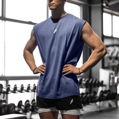 Men's Quick-Drying Sleeveless Fitness Shirt - Breathable Mesh Basketball Tank Top for Summer Gym Workouts