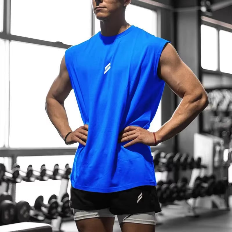 Men's Quick-Drying Sleeveless Fitness Shirt - Breathable Mesh Basketball Tank Top for Summer Gym Workouts