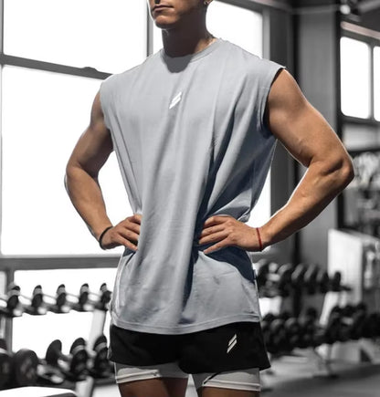 Men's Quick-Drying Sleeveless Fitness Shirt - Breathable Mesh Basketball Tank Top for Summer Gym Workouts