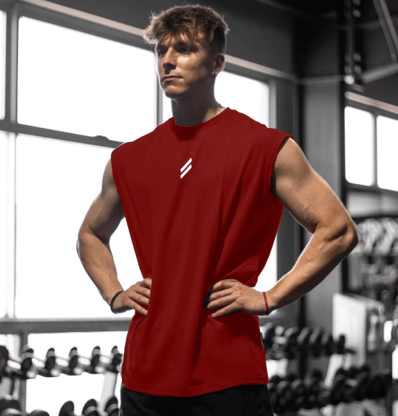 Men's Quick-Drying Sleeveless Fitness Shirt - Breathable Mesh Basketball Tank Top for Summer Gym Workouts