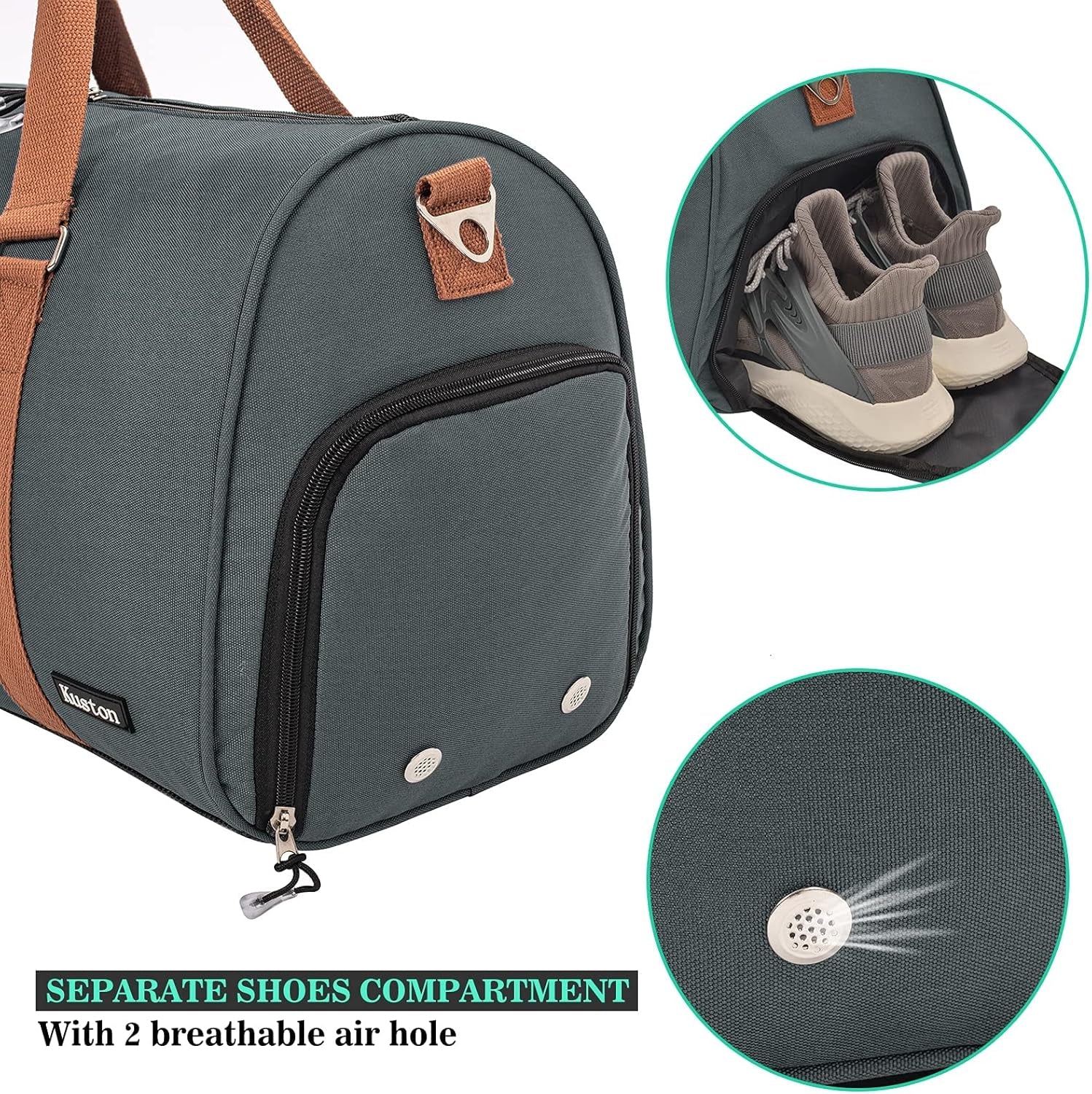 Sports Gym Bag with Shoe Compartment&Wet Pocket,Travel Duffel Bag,Weekend Bag,Workout Bag Suitable for Men and Women