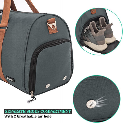 Sports Gym Bag with Shoe Compartment&Wet Pocket,Travel Duffel Bag,Weekend Bag,Workout Bag Suitable for Men and Women