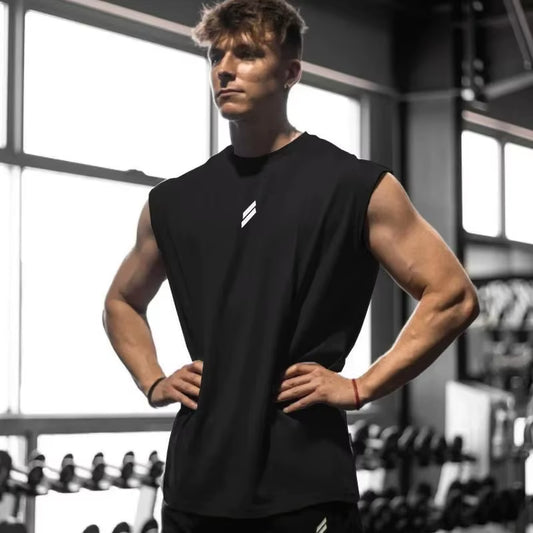 Men's Quick-Drying Sleeveless Fitness Shirt - Breathable Mesh Basketball Tank Top for Summer Gym Workouts