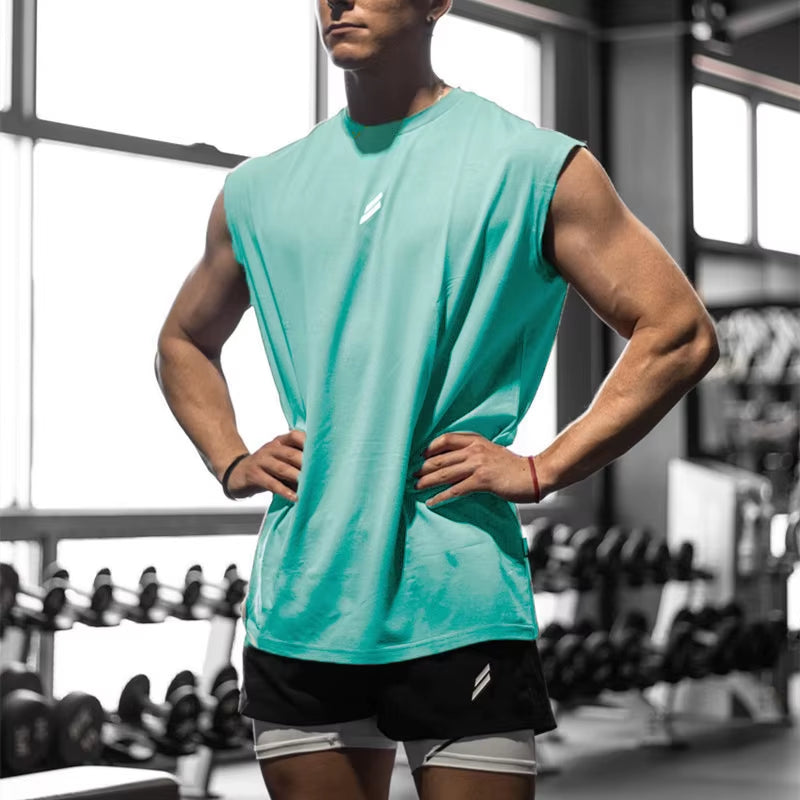 Men's Quick-Drying Sleeveless Fitness Shirt - Breathable Mesh Basketball Tank Top for Summer Gym Workouts