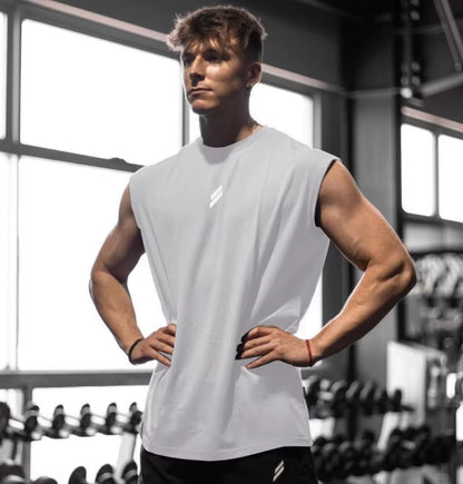 Men's Quick-Drying Sleeveless Fitness Shirt - Breathable Mesh Basketball Tank Top for Summer Gym Workouts