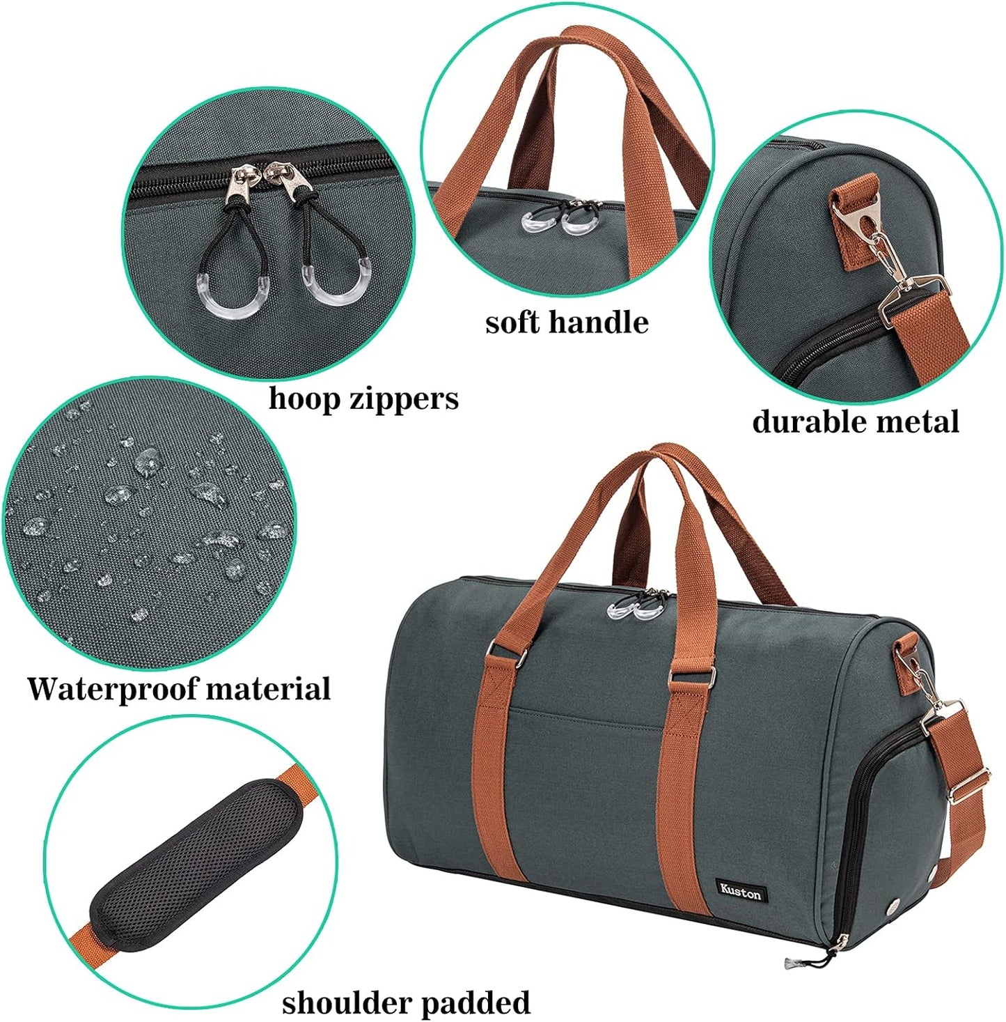 Sports Gym Bag with Shoe Compartment&Wet Pocket,Travel Duffel Bag,Weekend Bag,Workout Bag Suitable for Men and Women